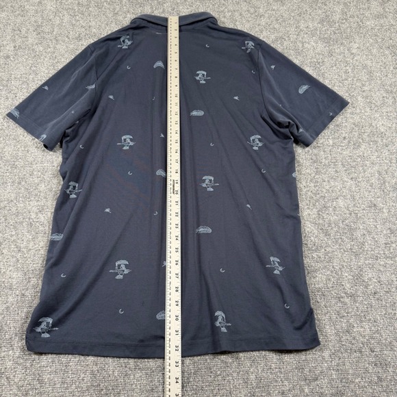 Travis Mathew Polo Shirt XXL Golf Blue Hula‎ Girl Feather Print Men's - Picture 7 of 7